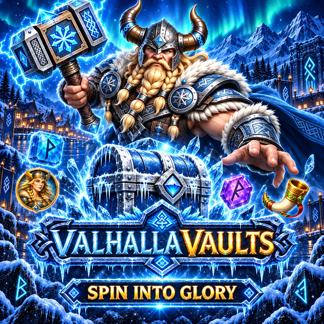 Valhalla Vaults, a Viking warrior in an icy Norse world